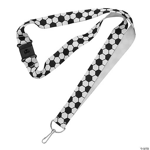 34" Soccer Pattern Polyester Breakaway Lanyards - 12 Pc.