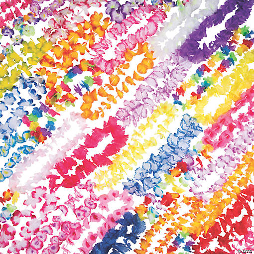 36" - 42" Super Bulk 100 Pc. Fancy Polyester Lei Assortment