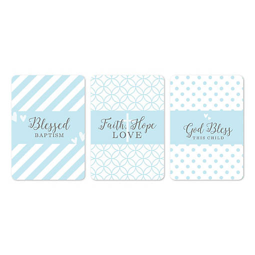 36Pcs Blue/Gray Boy Baptism Minis Labels