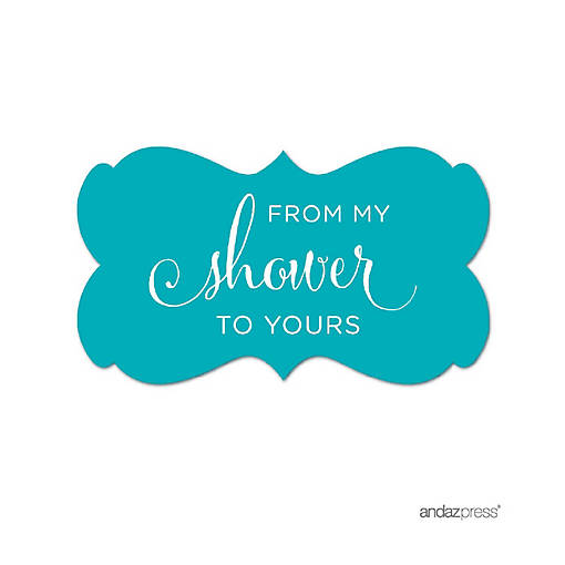 36PK From My Shower Aqua Frame Labels
