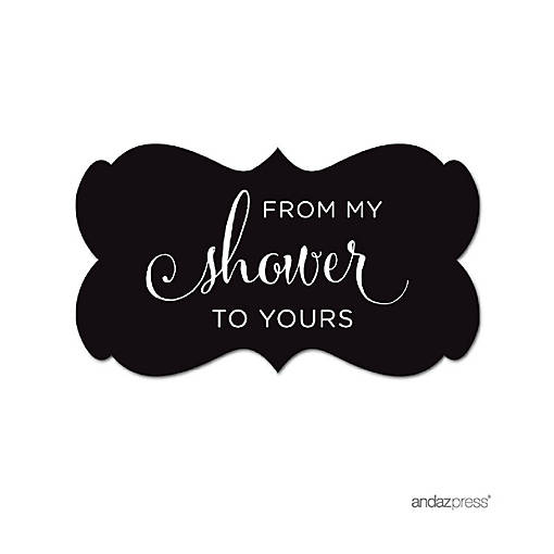 36PK From My Shower Black Frame Labels