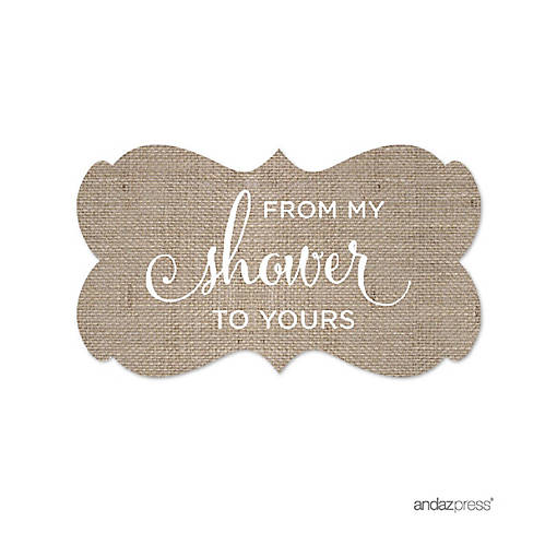 36PK From My Shower Burlap Frame Labels
