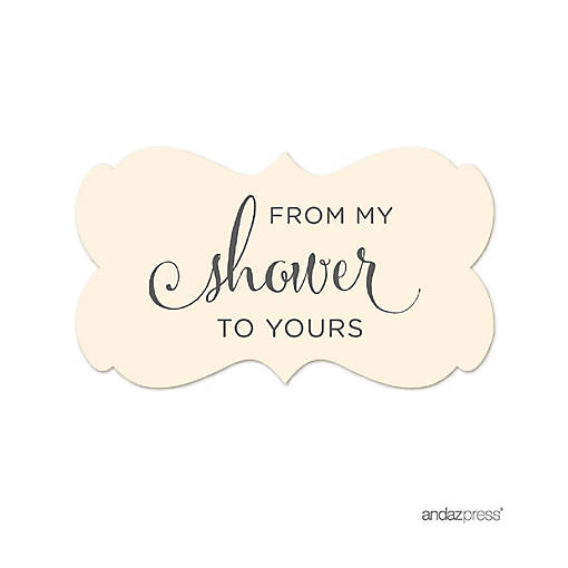 36PK From My Shower Ivory Frame Labels