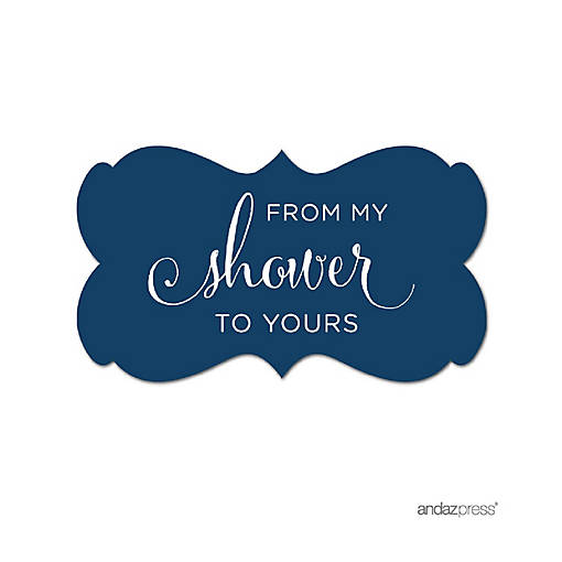 36PK From My Shower Navy Frame Labels