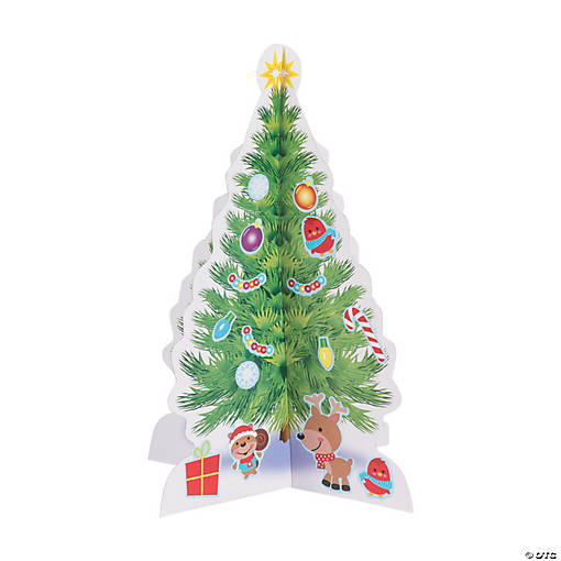 3D Christmas Tree Sticker Scenes - 12 Pc.