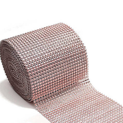 4.5" x 10 yards 24 Rows Blush Diamond Mesh Wrap