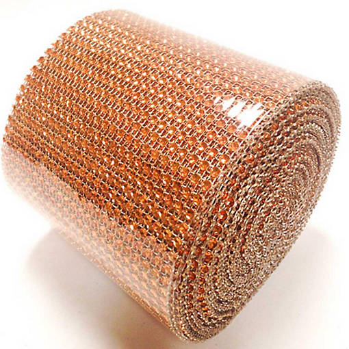 4.5" x 10 yards 24 Rows Orange Diamond Mesh Wrap