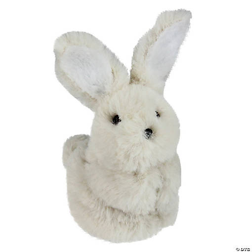 4.75" White Plush Standing Easter Bunny Rabbit Spring Tabletop Figurine
