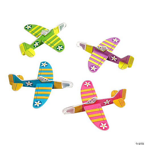 4" Bulk 48 Pc. Mini Easter Bunny Multicolor Foam Gliders