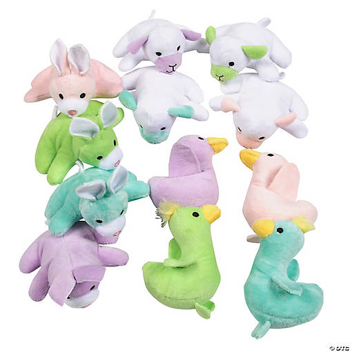 4" Bulk 96 Pc. Mini Easter Stuffed Animal Characters Assortment