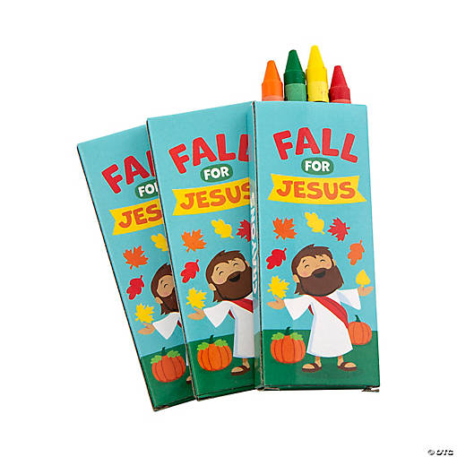 4-Color Religious Fall Crayons - 24 Pc.