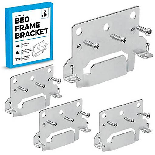 [4 Pack] Bed Frame Brackets for IKEA Bed Frame - Headboard Mounting Brackets &amp; Screws - Low Bed Frame Replacement Parts