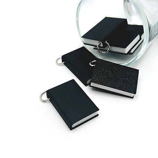 4 Pcs 3D Black Book Charms