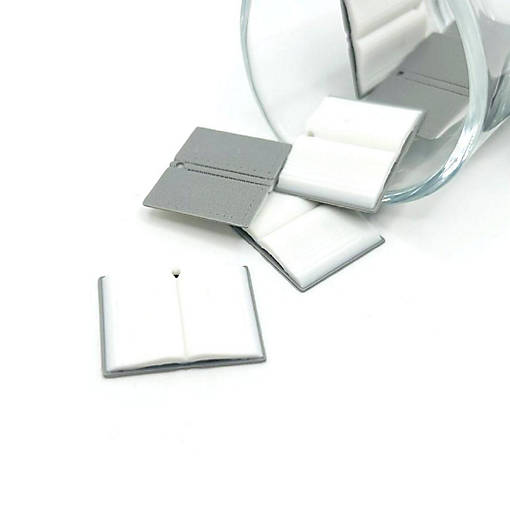 4 Pcs 3D Gray Open Book Charms