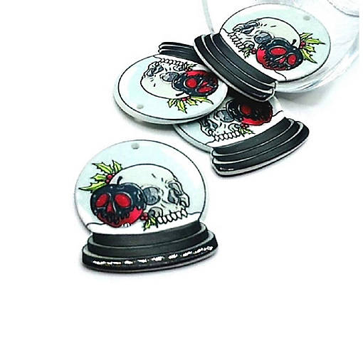 4 Pcs Christmas Snow Globe Charms