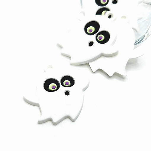 4 Pcs Cute PVC Plastic Ghost Pendants