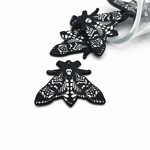 4 Pcs Deaths Head Moth Charms