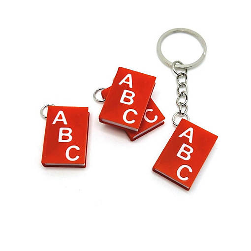 4 Pcs English Teacher Book Keychains