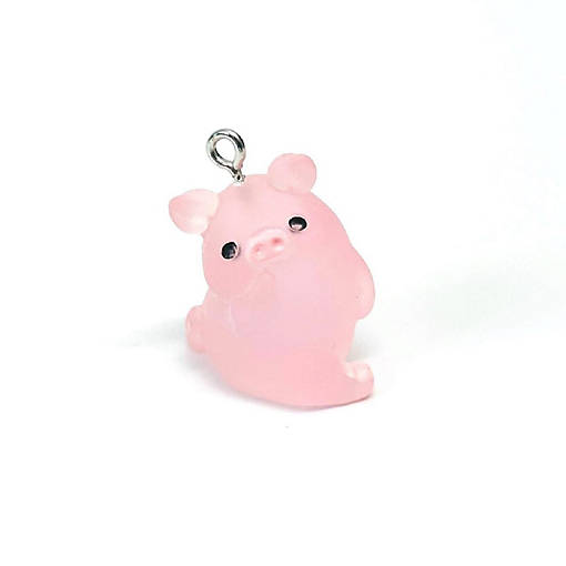 4 Pcs Pink Acrylic Pig Charms