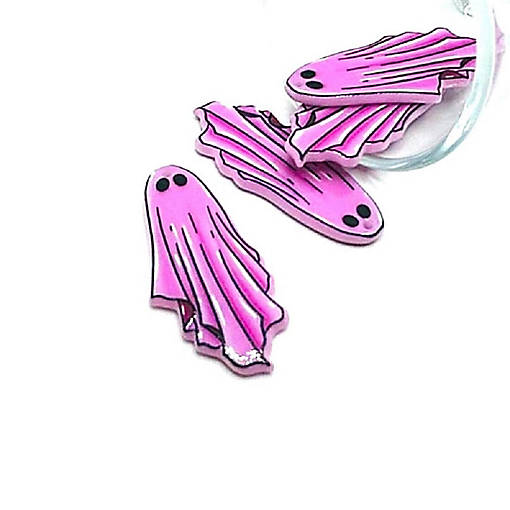 4 Pcs Pink Ghost Halloween Charms