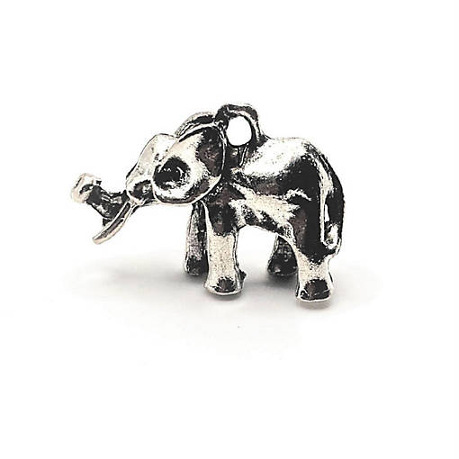 4 Pcs Silver African Elephant 3D Charms