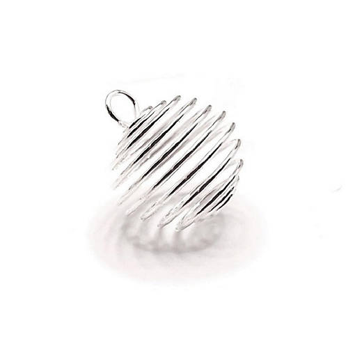 4 Pcs Silver Spiral Lantern Bead Cages