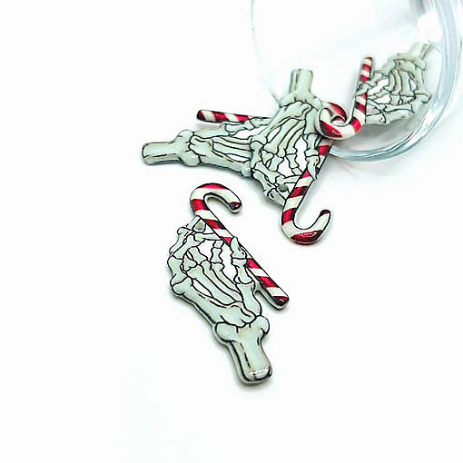 4 Pcs Skeleton Hand with Candy Canes