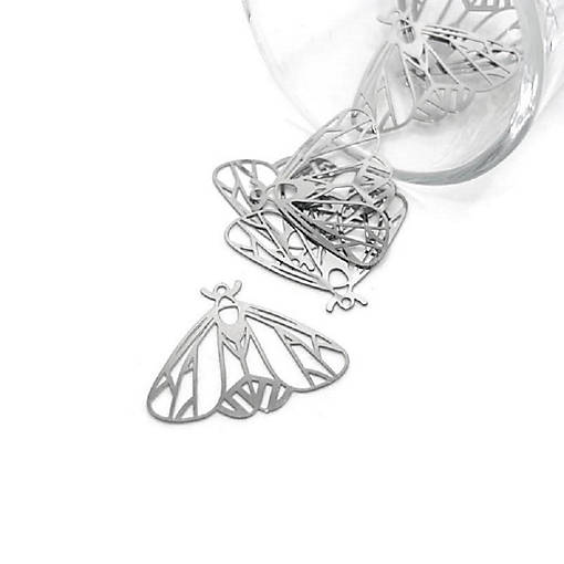 4 Pcs Steel Moth Pendants