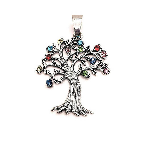 4 Pcs Tree Pendant with Rhinestones