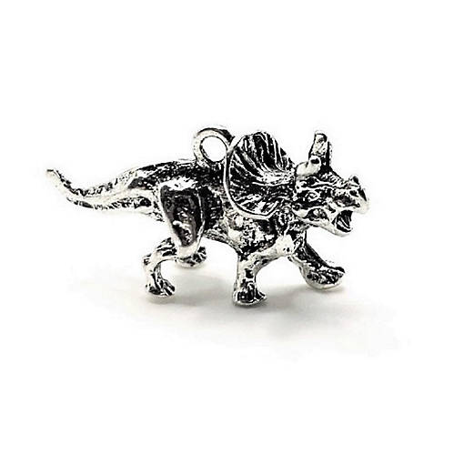 4 Pcs Triceratops 3D Dinosaur Charms