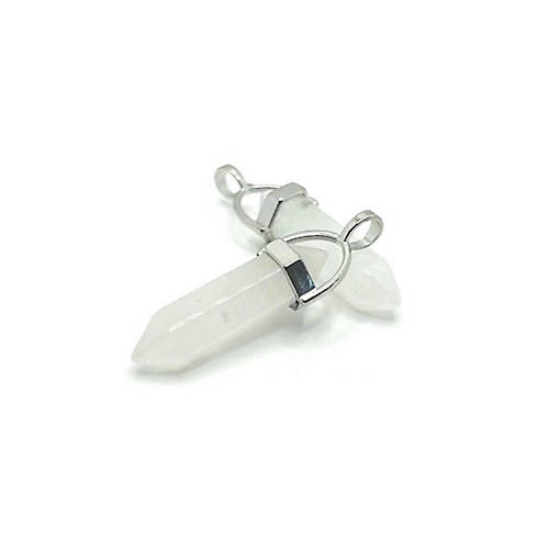4 Pcs White Quartz Stone Pendants