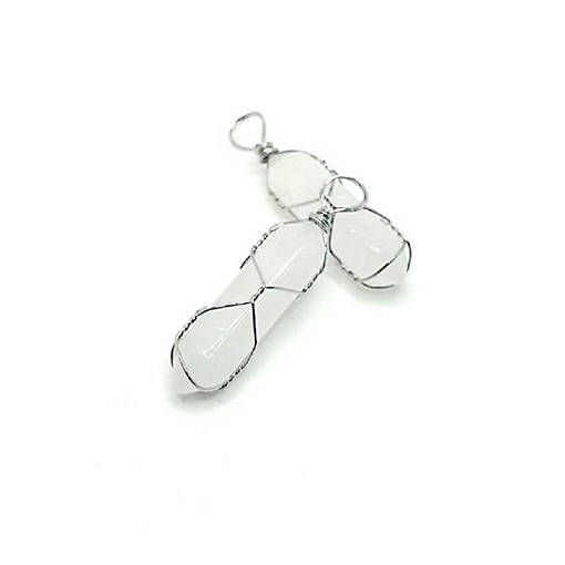 4 Pcs Wire Wrapped Quartz Pendants