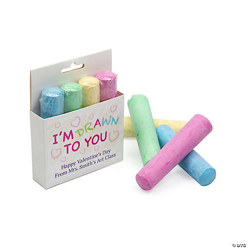 4" Personalized Chalk Box Valentine Exchanges for 12