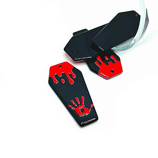 4 Pieces Black Coffin Charms