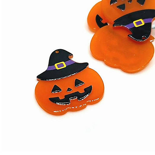 4 Pieces Pumpkin Witch Pendants