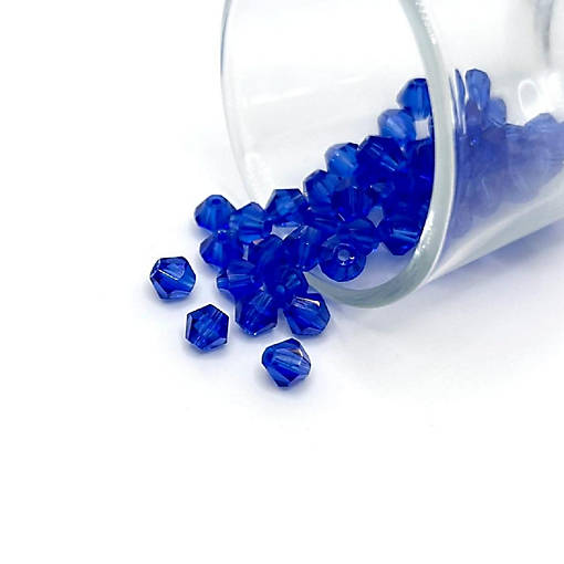 4 Strands 6x6mm Blue Bicone Beads