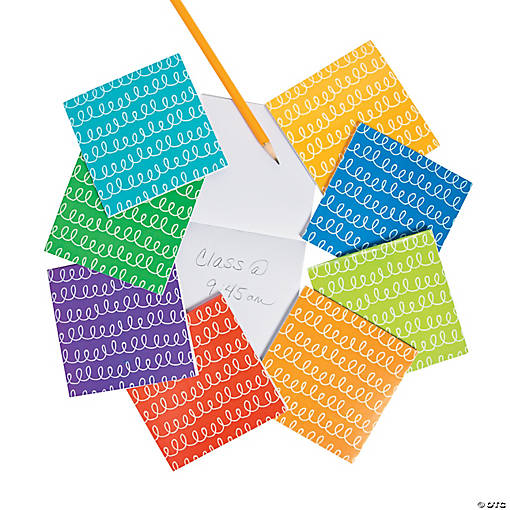 4" x 4" 30 pg. Scribbles Multicolor Paper Notepads - 24 Pc.