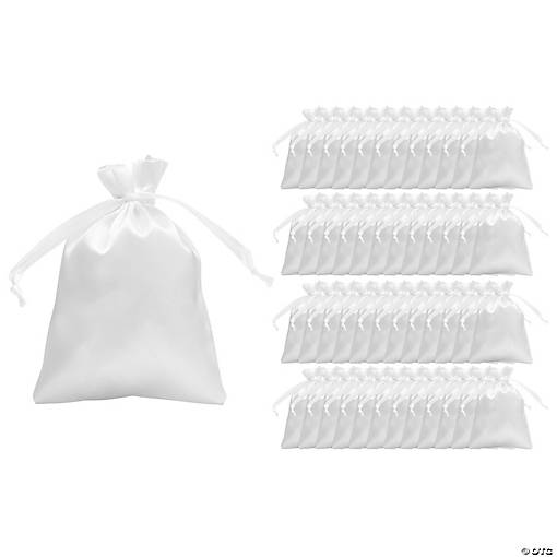 4" x 6" Bulk 96 Pc. Mini White Satin Drawstring Bags
