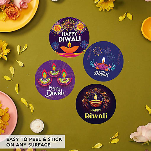 40 Happy Diwali Stickers Assorted Design