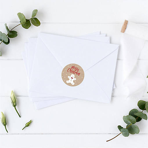 40 PC Christmas Gingerbread Man Labels
