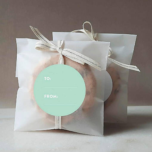 40 PCS MINT GREEN MODERN TO/FROM LABELS