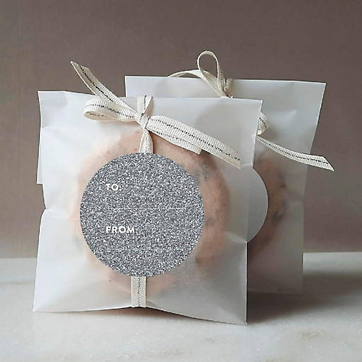 40 SILVER GLITTER MODERN TO/FROM LABELS