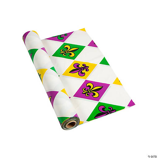 40" x 100 ft.  Mardi Gras Plastic Tablecloth Roll