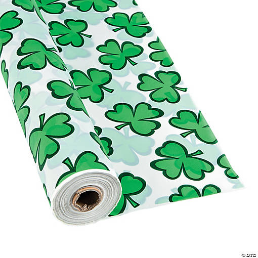 40" x 100 ft. St. Patrick&amp;#8217;s Plastic Tablecloth Roll