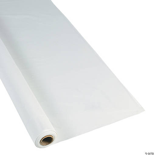 40" x 250 ft. White Extra Long White Plastic Tablecloth Roll