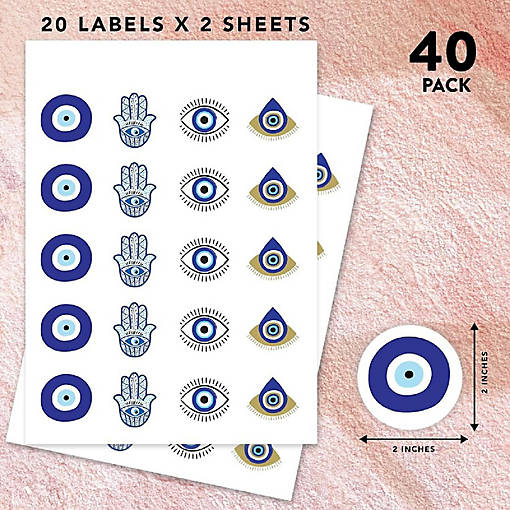 40PC Assorted 40 Vinyl Evil Eye Sticker
