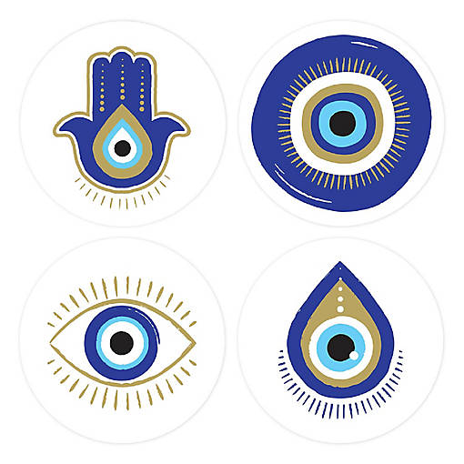 40PC Assorted Vinyl Blue Gold Evil Eye