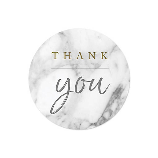 40PC Marble with Gray Tan Text Thank You