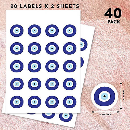 40PC Vinyl Round Evil Eye Sticker Eyes