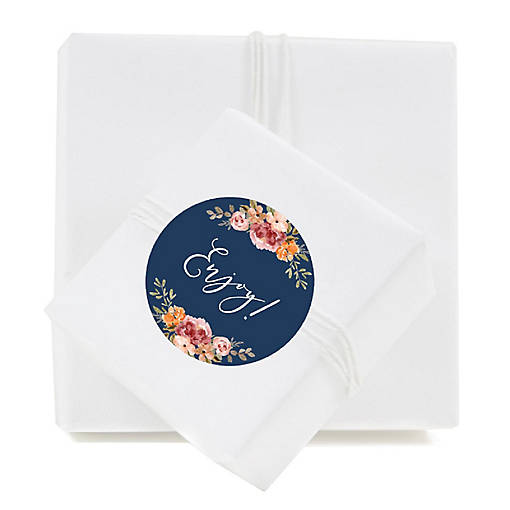 40PK Enjoy Fall Navy Circle Labels